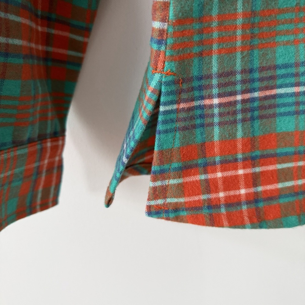 Johnson Woolen Mills Green Mountain Flannel Shirt Womens S Orange Button Up USA - Picture 5 of 7